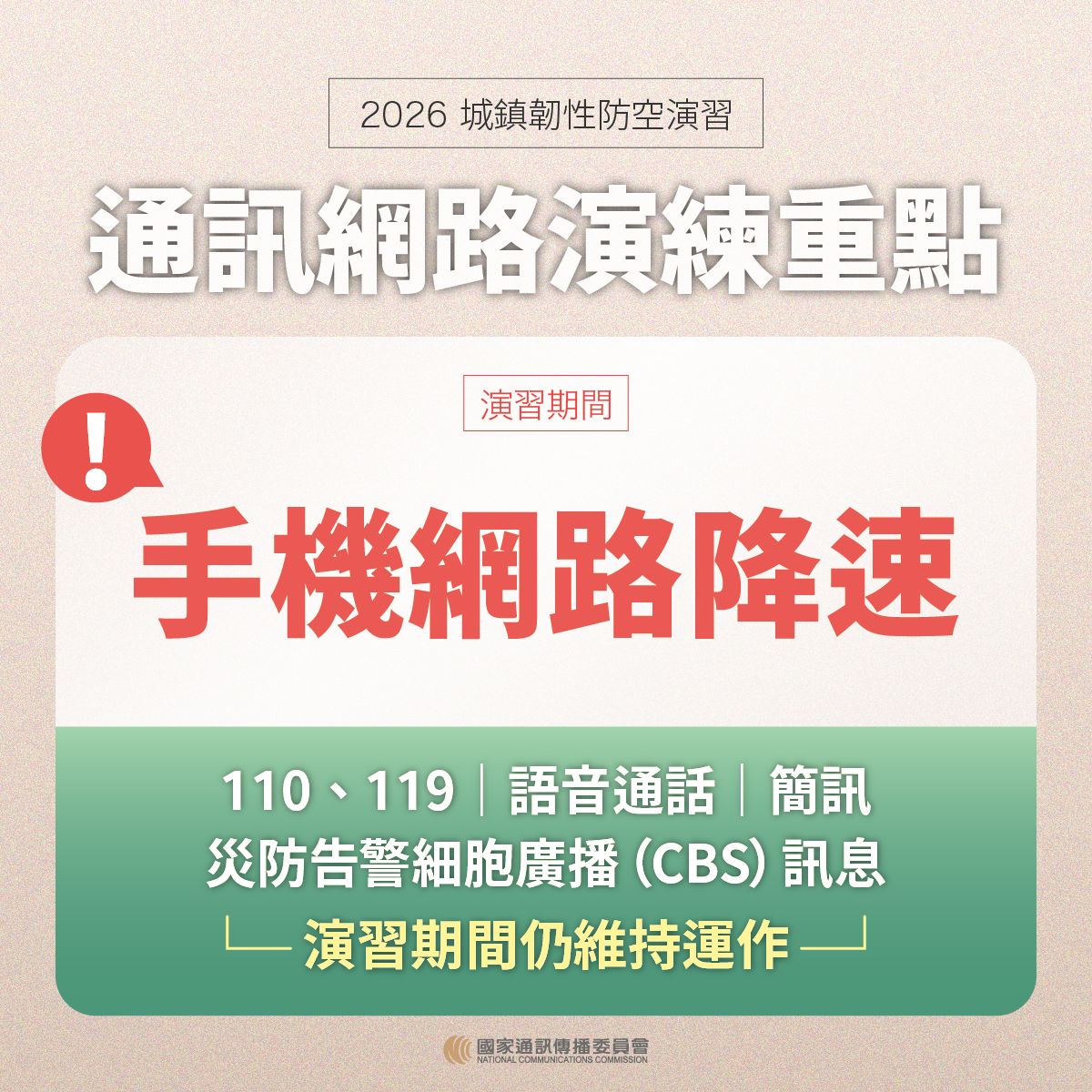 2026城鎮韌性防空演習圖卡-3.通訊網路演練重點